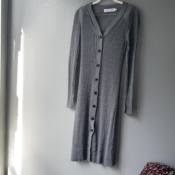 Proenza Schouler White Label Micro Stripe Rib Knit Dress S - Picture 3 of 8